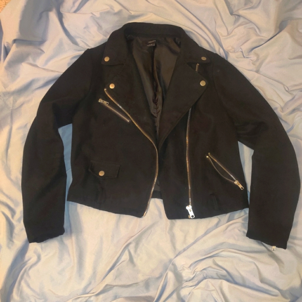 Black Velvet Biker Forever 21 Jacket